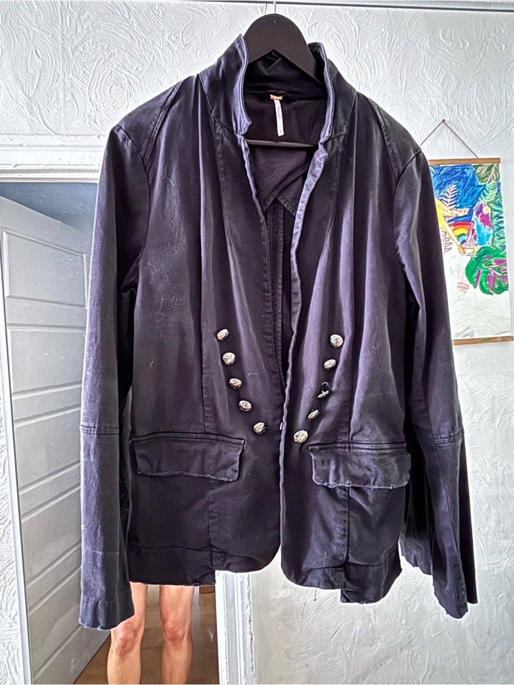 Free People Military-Style Buttoned Blazer, size LARGE, vintage Y2K - Picture 9 of 14